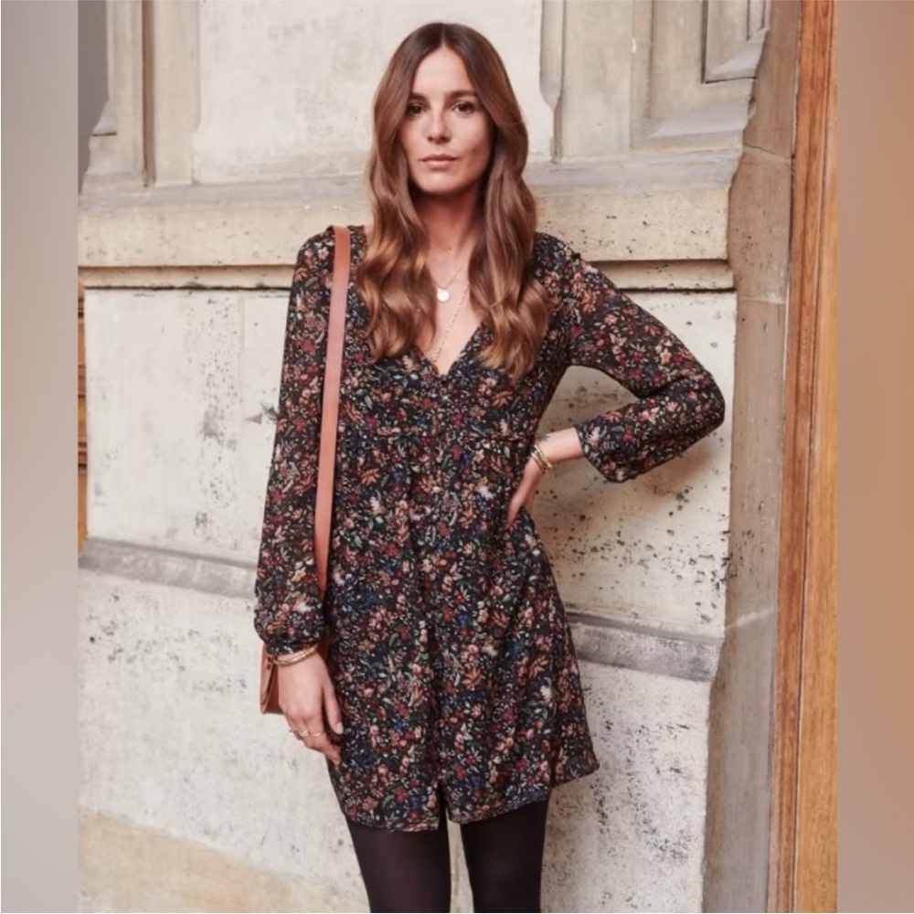 Sezane Floral Mini Dress